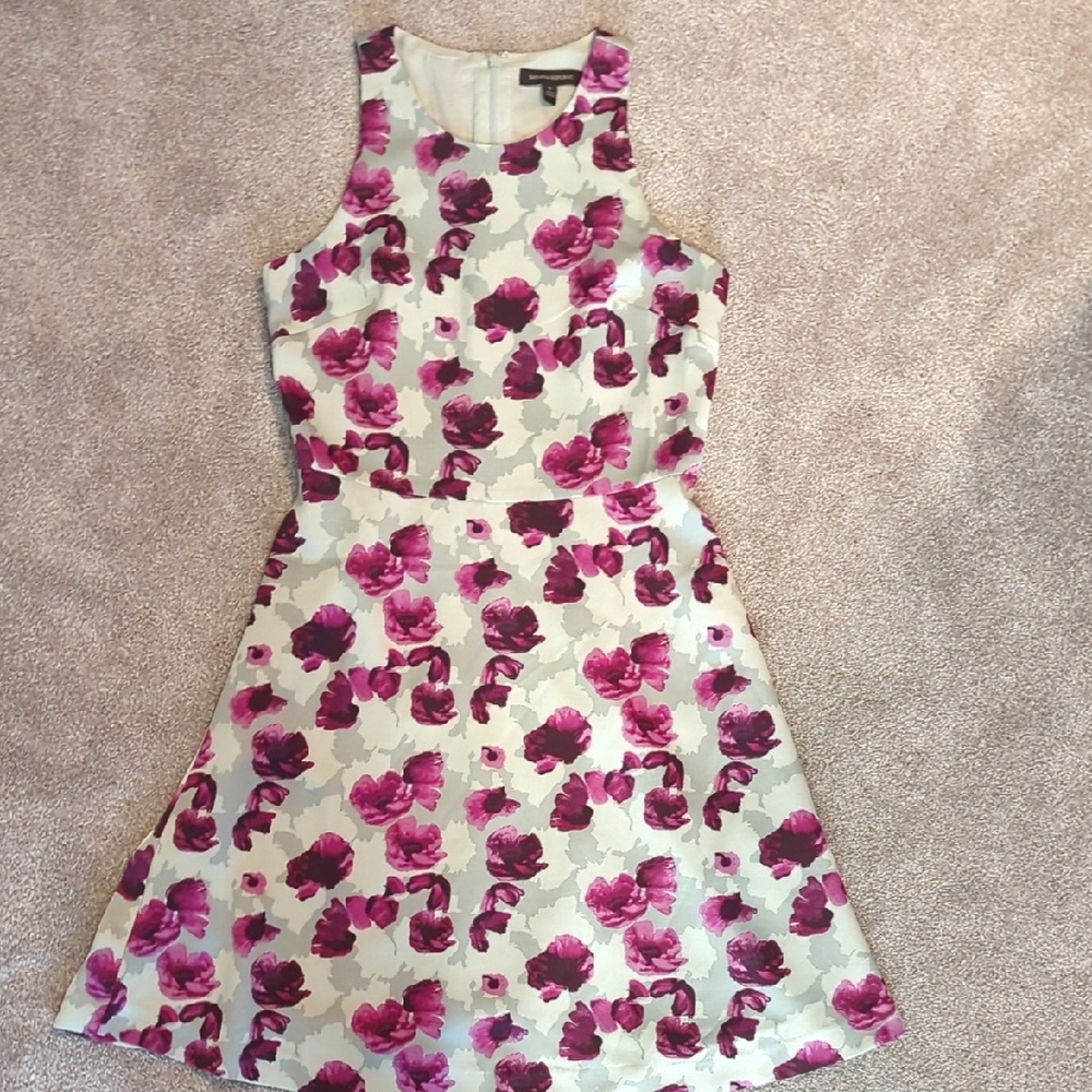 Banana Republic White Dress with Pink Floral Print